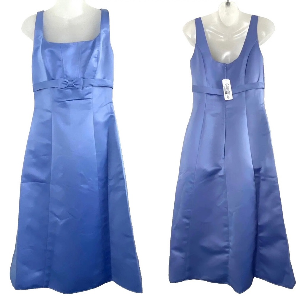 Eden Maids Bridesmaid Collection Sleeveless Periwinkle Blue Dress - 8